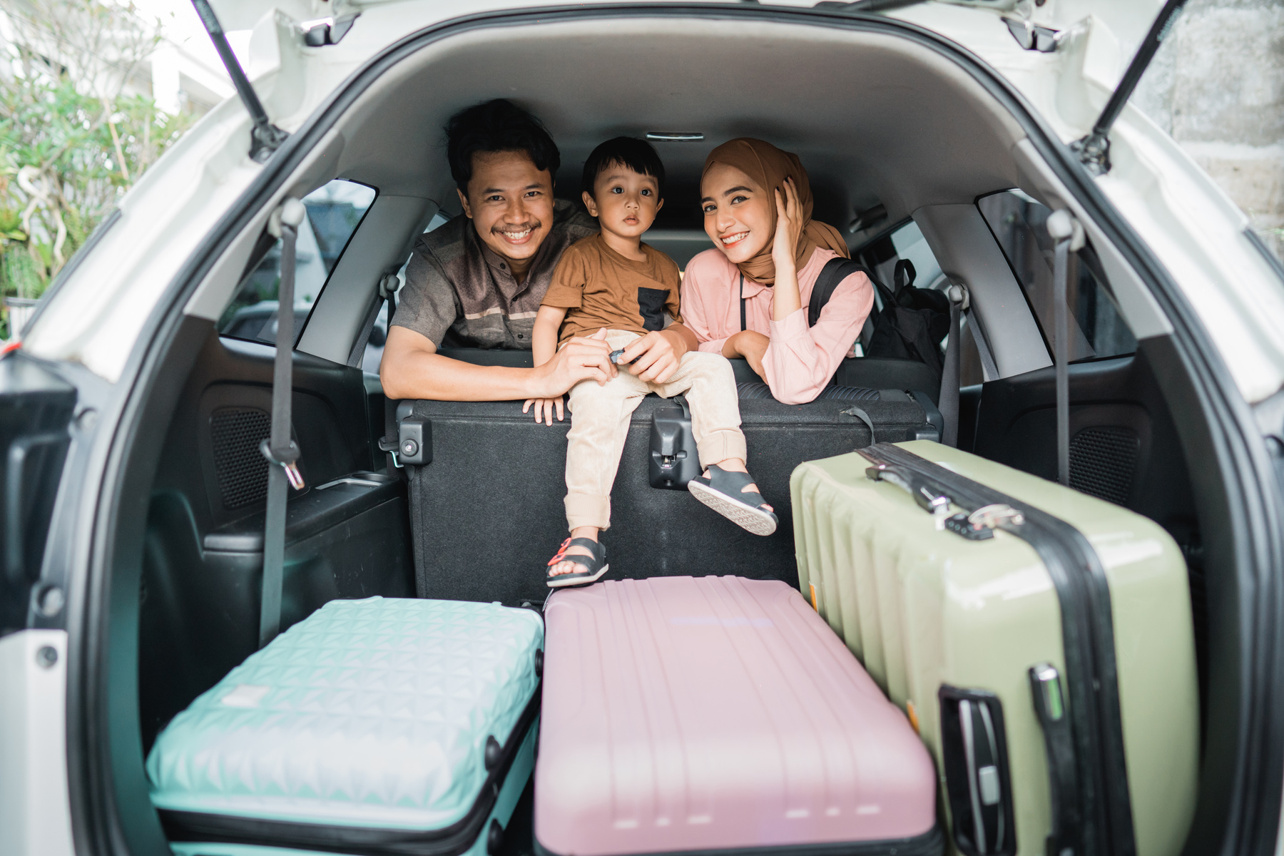 muslim  going on road trip back home during eid mubarak